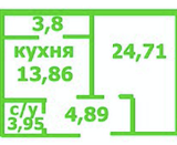 1-кімнатна 51.29 м² в ЖК на вул. Жабинського, 2Д, 2В, 2Г, 2Е від забудовника, Чернігів