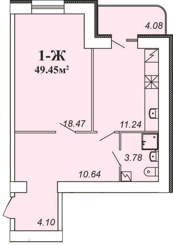 1-комнатная 49.45 м² в ЖК Парковый от 12 000 грн/м², Чернигов