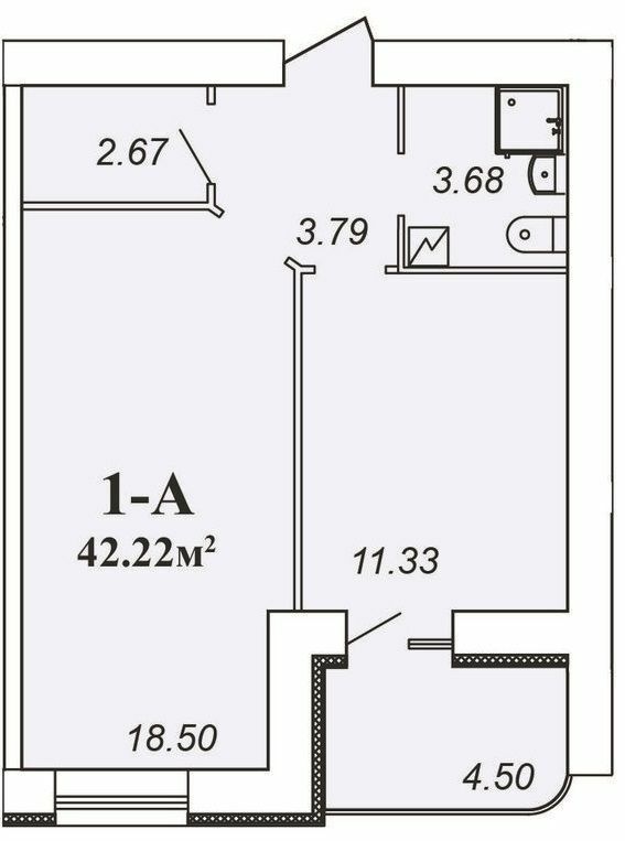 1-комнатная 42.22 м² в ЖК Парковый от 15 200 грн/м², Чернигов