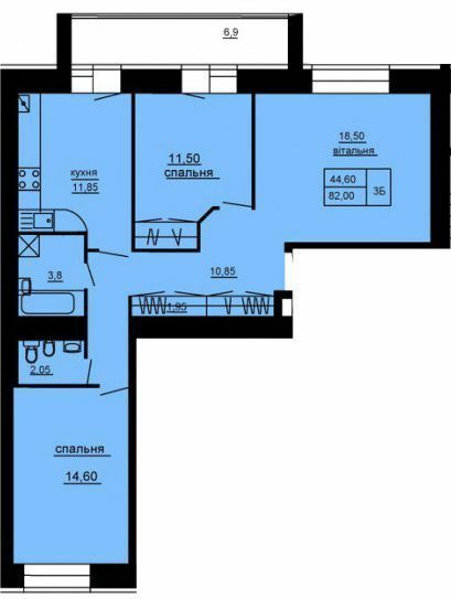 3-кімнатна 82 м² в ЖК Парковий комплекс від 14 500 грн/м², Тернопіль