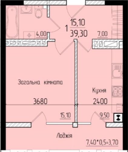 1-комнатная 39.3 м² в ЖК Comfort Hall от застройщика, Черновцы