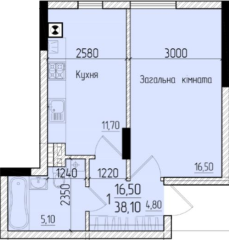 1-кімнатна 38.1 м² в ЖК Comfort Hall від забудовника, Чернівці