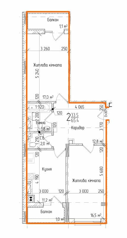 2-кімнатна 65.4 м² в ЖК KromaxBud від 17 050 грн/м², Чернівці