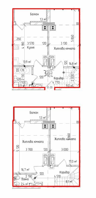 Дворівнева 90.4 м² в ЖК KromaxBud від 14 850 грн/м², Чернівці