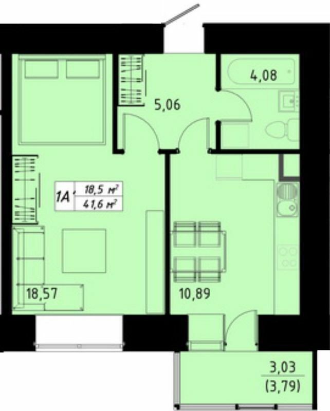 1-кімнатна 41.6 м² в ЖК по пров. Галицький від 15 000 грн/м², Тернопіль