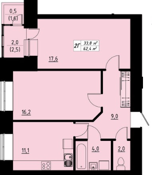 2-комнатная 62.4 м² в ЖК Green Line от 14 350 грн/м², Тернополь