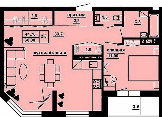 2-комнатная 60 м² в ЖК Manhattan от 19 100 грн/м², Тернополь