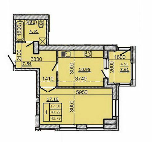 1-кімнатна 43.79 м² в ЖК Метрополь від 19 500 грн/м², Тернопіль