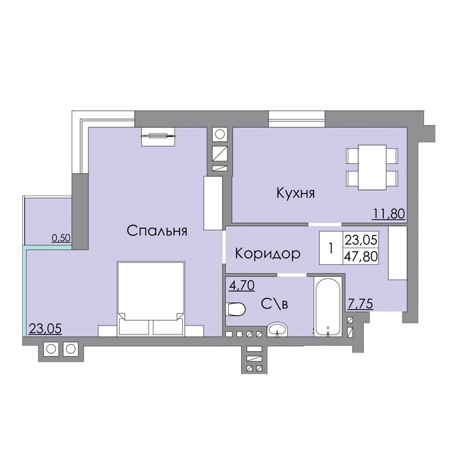 1-кімнатна 47.8 м² в ЖК Панда від 19 800 грн/м², Чернівці