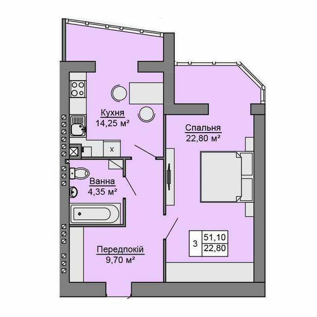 1-кімнатна 51.1 м² в ЖК Сучасне житло від 15 000 грн/м², м. Сторожинець