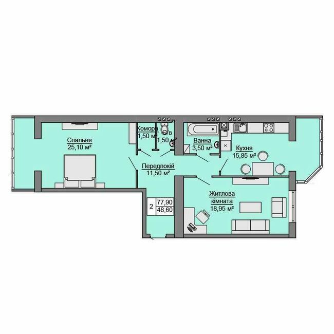 2-комнатная 77.9 м² в ЖК Сучасне житло от 15 000 грн/м², г. Сторожинец