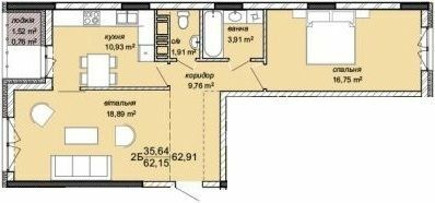 2-комнатная 62.91 м² в ЖК Канада от 11 500 грн/м², г. Чортков