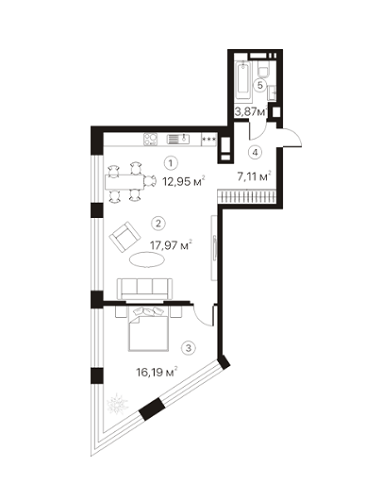 2-комнатная 58.09 м² в ЖК Terracotta от 23 200 грн/м², Киев
