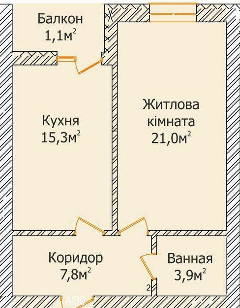 1-кімнатна 49.1 м² в ЖК Сонячне містечко від забудовника, Чернівці