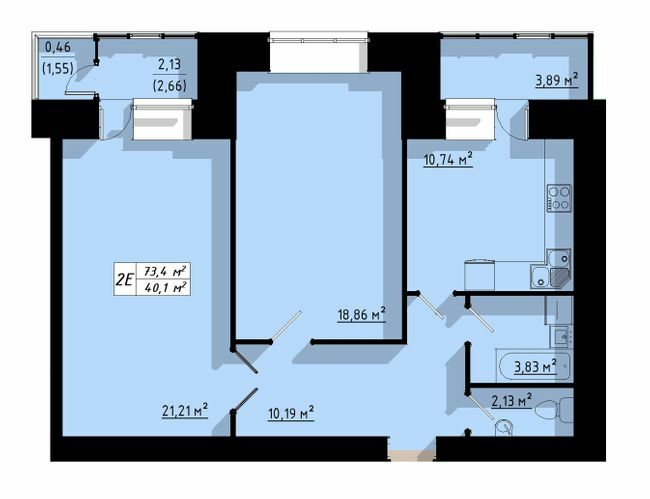 2-комнатная 73.4 м² в ЖК на ул. Бенцаля, 7 от 9 500 грн/м², Тернополь