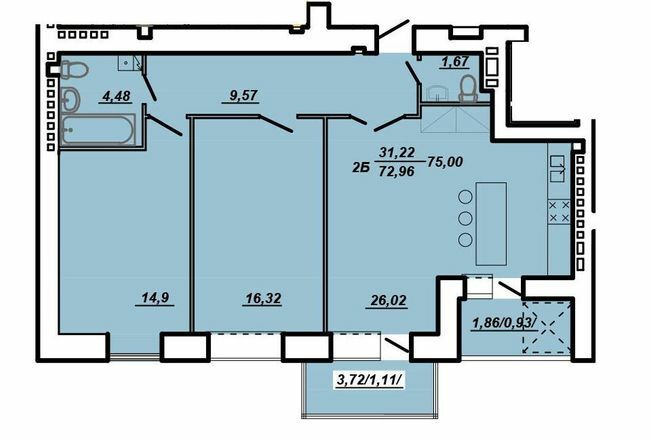 2-комнатная 75 м² в ЖК на вул. Яреми / вул. Текстильна от 11 500 грн/м², Тернополь