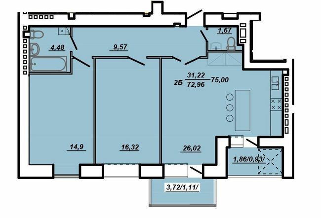 2-комнатная 75 м² в ЖК на вул. Яреми / вул. Текстильна от 11 500 грн/м², Тернополь