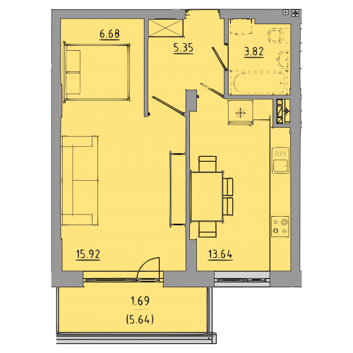 1-комнатная 47.1 м² в ЖК Централ Холл от 26 000 грн/м², Тернополь