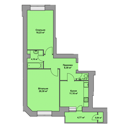 2-комнатная 66.13 м² в ЖК Східна Брама от 16 200 грн/м², Тернополь