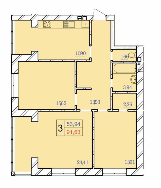 3-комнатная 91.63 м² в ЖК Avila Lux от 20 000 грн/м², Хмельницкий