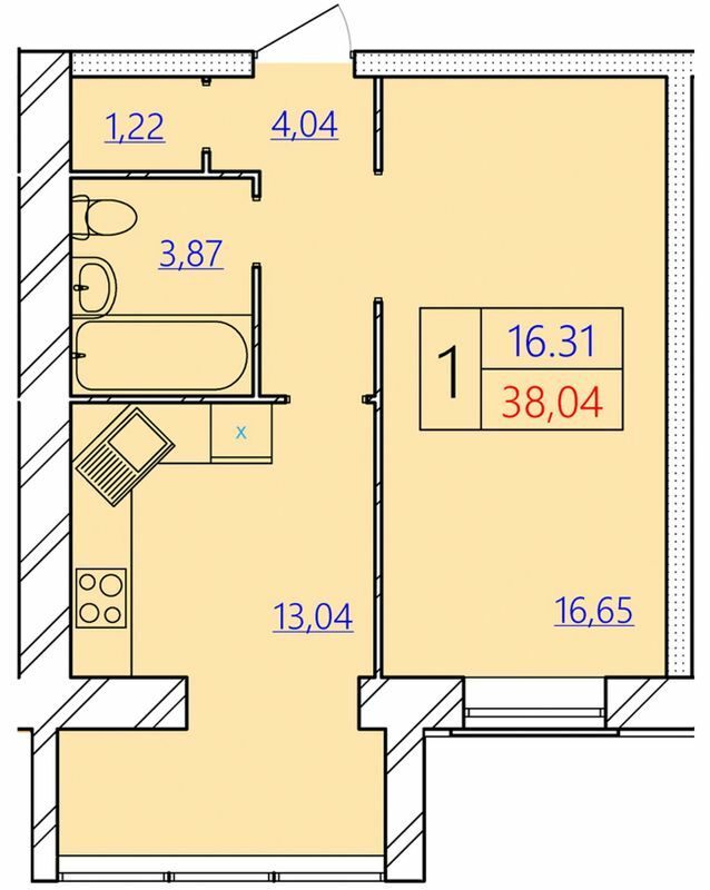1-комнатная 38.04 м² в ЖК Avila Gold от 12 000 грн/м², Хмельницкий