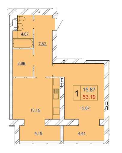 1-кімнатна 53.19 м² в ЖК Avila Gold від 13 000 грн/м², Хмельницький