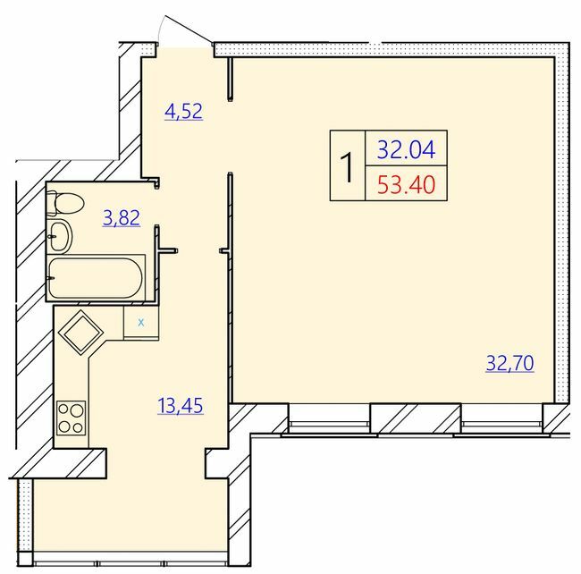 1-комнатная 53.4 м² в ЖК Avila Gold от 13 000 грн/м², Хмельницкий