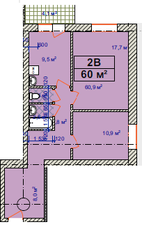 2-комнатная 60 м² в ЖК Авиатор от 13 000 грн/м², Хмельницкий