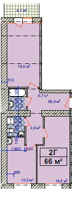 2-комнатная 66 м² в ЖК Авиатор от 13 000 грн/м², Хмельницкий