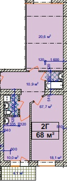 2-кімнатна 68 м² в ЖК Авіатор від 14 500 грн/м², Хмельницький