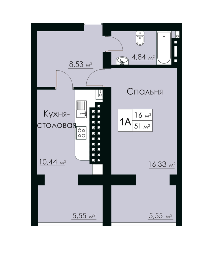 1-комнатная 51 м² в ЖК Марко Поло от 25 000 грн/м², с. Крыжановка