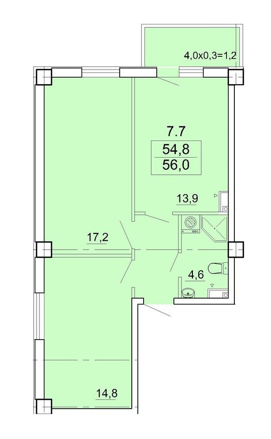 2-кімнатна 56 м² в КБ Аполлон на Карантинной від 38 000 грн/м², Одеса