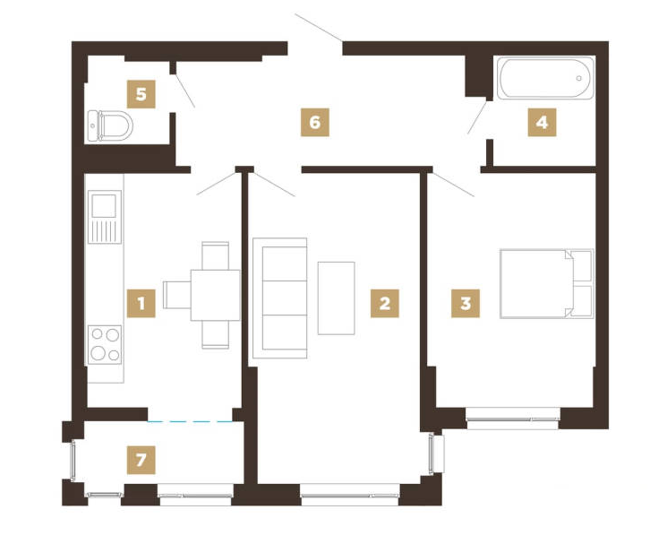 2-комнатная 65 м² в ЖК Chocolate от 27 000 грн/м², Ивано-Франковск