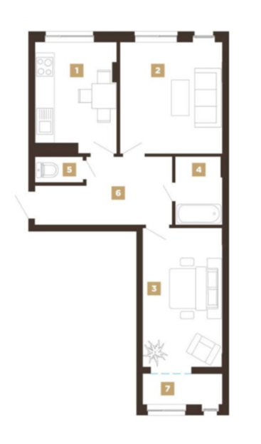 2-комнатная 66 м² в ЖК Chocolate от 27 000 грн/м², Ивано-Франковск