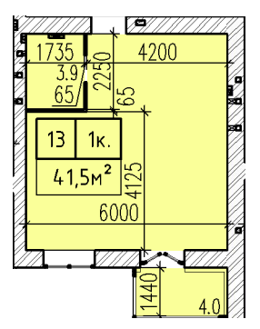 1-комнатная 41.5 м² в ЖК Затишний от 22 000 грн/м², Днепр