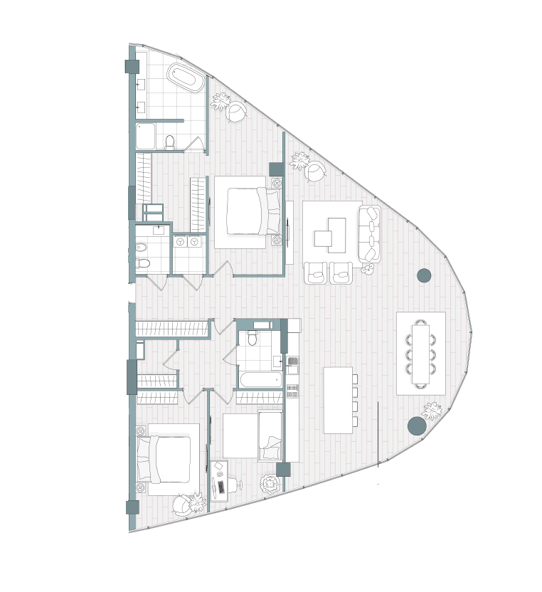 3-кімнатна 202.24 м² в ЖК Delrey від 43 850 грн/м², Київ