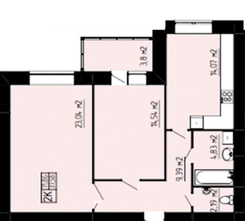 2-комнатная 71.86 м² в ЖК Амстердам от 15 700 грн/м², Хмельницкий