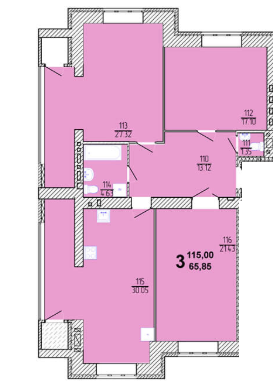 3-комнатная 115 м² в ЖК Амстердам от 18 000 грн/м², Хмельницкий