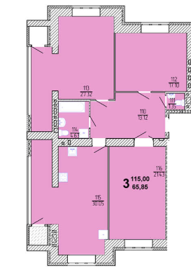 3-кімнатна 115 м² в ЖК Амстердам від 18 000 грн/м², Хмельницький