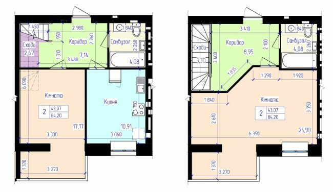 Двухуровневая 84.2 м² в ЖК Барви от застройщика, Хмельницкий