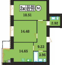 2-кімнатна 63.75 м² в ЖК на вул. Панаса Мирного, 24 від 13 700 грн/м², Хмельницький