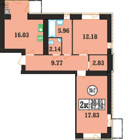 2-кімнатна 67.26 м² в ЖК на вул. Панаса Мирного, 24 від 13 700 грн/м², Хмельницький