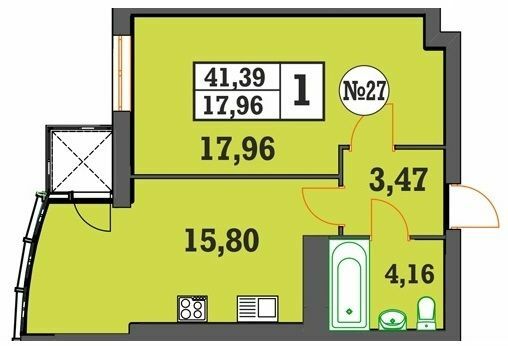 1-комнатная 41.39 м² в ЖК Над Бугом от 13 200 грн/м², Хмельницкий