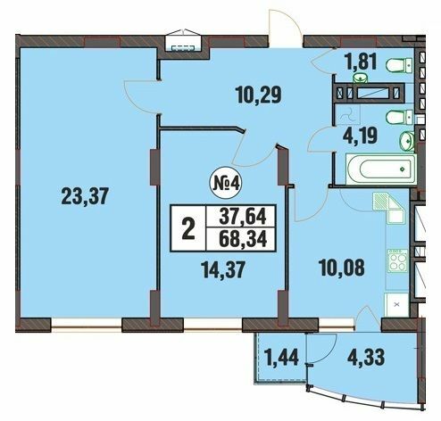 2-комнатная 68.34 м² в ЖК Над Бугом от 13 200 грн/м², Хмельницкий