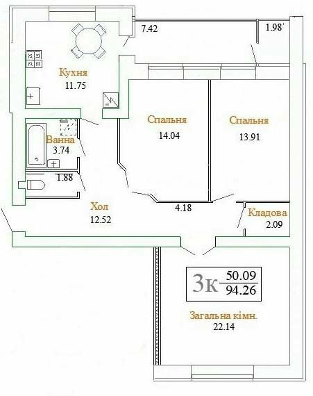 3-кімнатна 94.26 м² в ЖК на вул. Плоска, 23/1 від 16 700 грн/м², Хмельницький