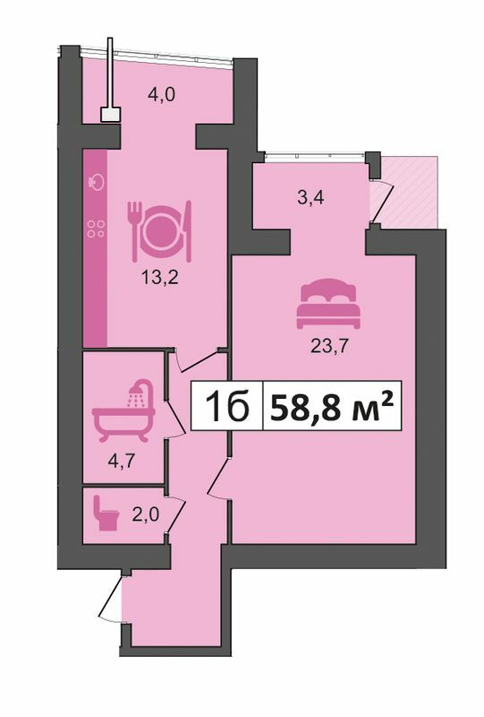 1-кімнатна 58.8 м² в ЖК PodilSky від 10 700 грн/м², м. Кам`янець-Подільський