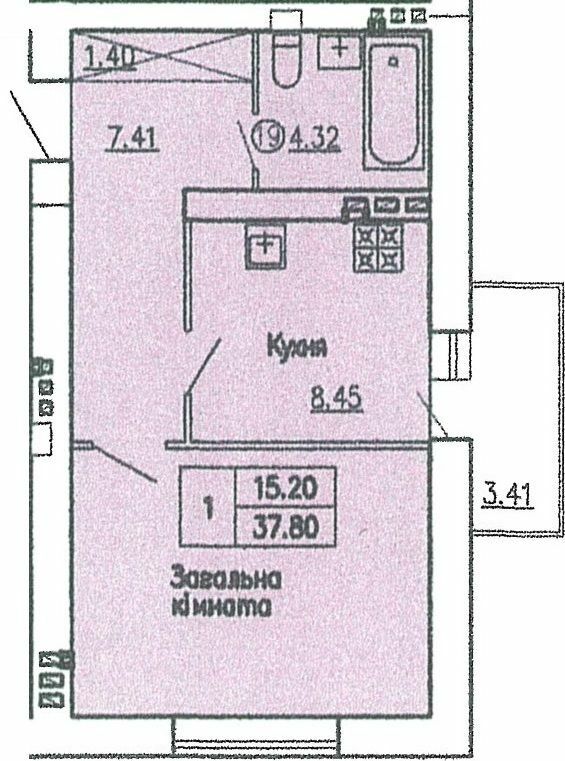 1-кімнатна 37.8 м² в ЖК на вул. Гагаріна, 1 від 9 000 грн/м², м. Кам`янець-Подільський