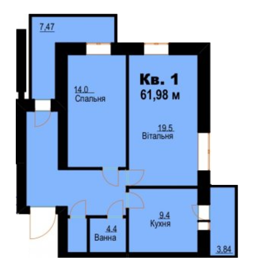 2-кімнатна 61.98 м² в ЖК на вул. Молодіжна, 26 від 9 000 грн/м², м. Кам`янець-Подільський