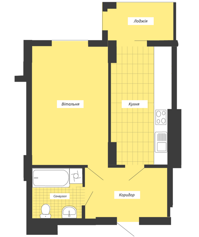 1-комнатная 42.37 м² в ЖК Crystal River от 10 300 грн/м², Ивано-Франковск