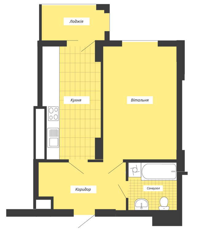 1-комнатная 42.81 м² в ЖК Crystal River от 13 300 грн/м², Ивано-Франковск